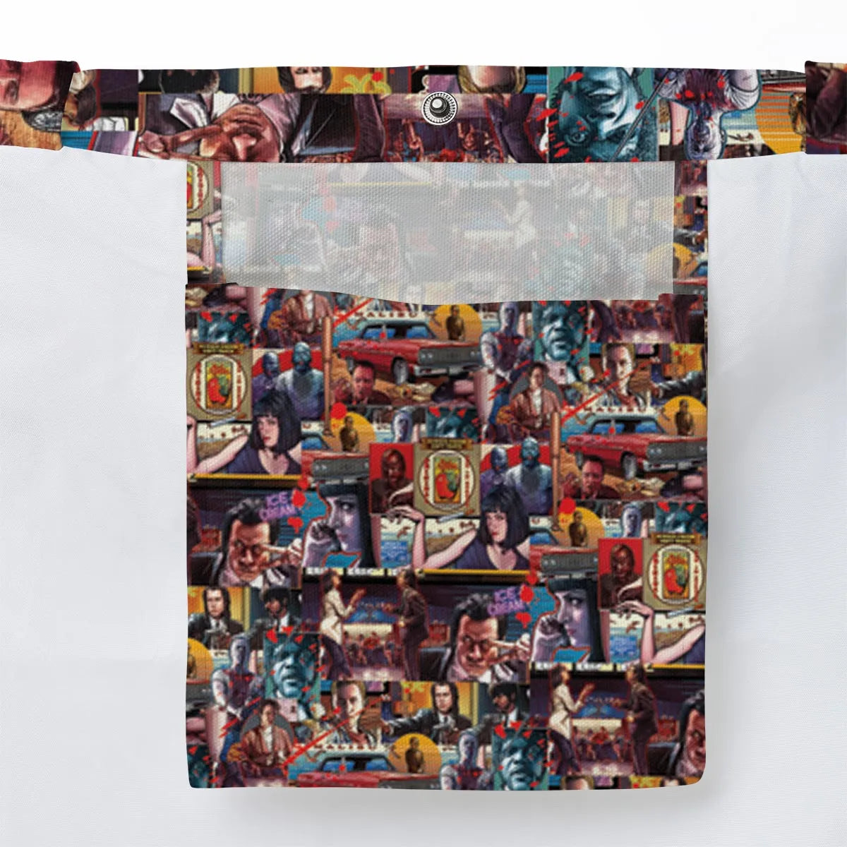 Retro Scenes Mia Wallace Vincent Vega Jules Winnfields Pulp Fiction Large Tote Bag