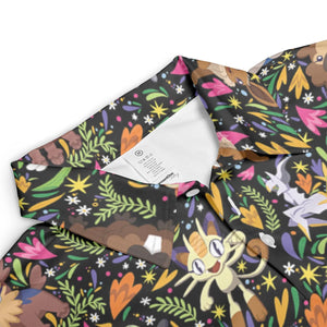Floral Snorlax Bidoof Eevee Meloetta Pokemon AOP Men/Women Polo Shirt