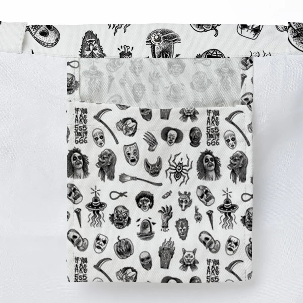 Cult Horror Characters Cryptkeeper Beetlejuice Chucky Fears of a clown Large Tote Bag