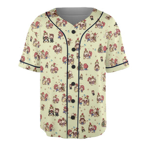 So Cute Bowser and Mario Pattern Unisex Baseball Jersey