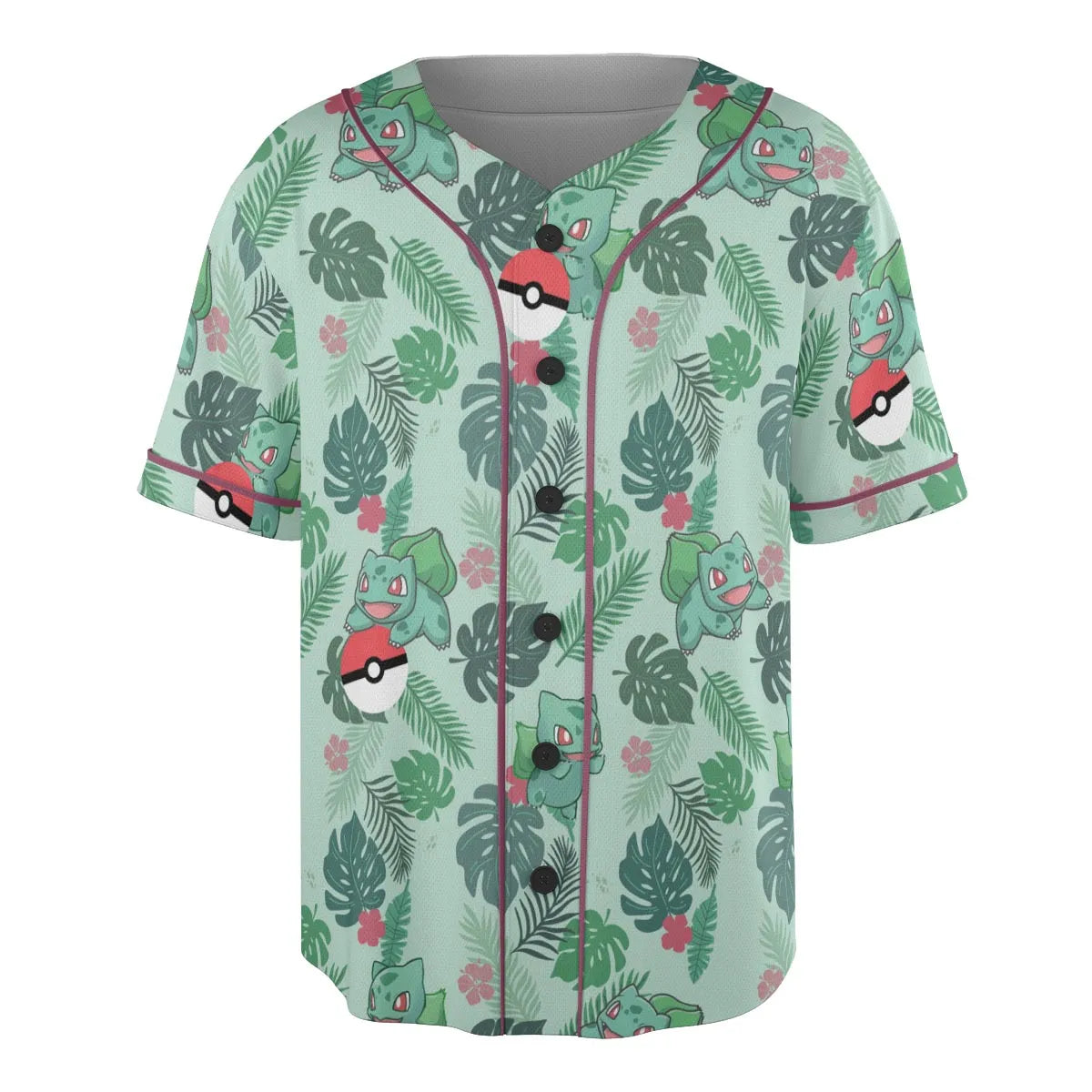 Bulbasaur Pokemon Pattern Unisex Baseball Jersey