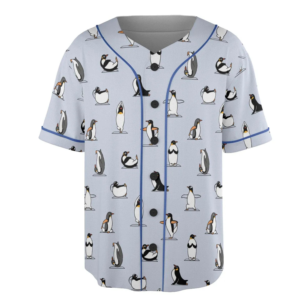 Penguin Yoga Pattern Unisex Baseball Jersey