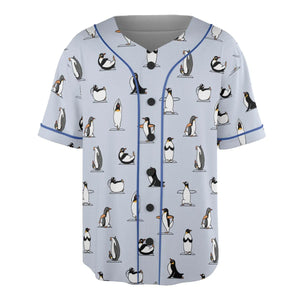 Penguin Yoga Pattern Unisex Baseball Jersey