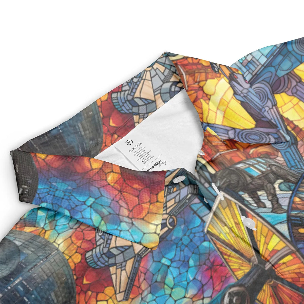 Spaceships Death Star Suncatcher Glass AOP Men/Women Polo Shirt