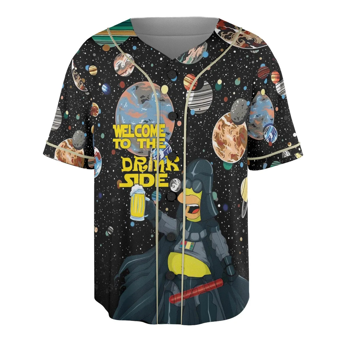Simpson Darth Vader Welcome To The Drink Side Unisex Baseball Jersey