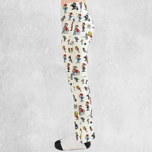 The Adventures of Rocky and Bullwinkle and Friends Characters Pattern Flare Leggings