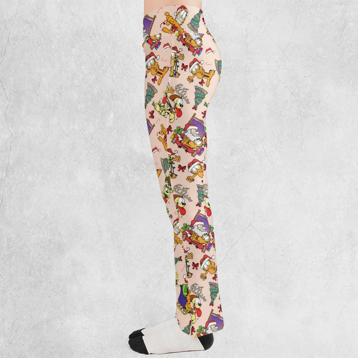 Garfield And Odie Christmas Sleigh Flare Leggings
