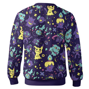 Gengar Ghost Pokemon Pattern Cardigan