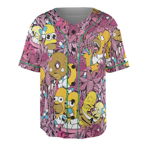 Homer Simpson In Flower Bush The Simpsons Unisex Baseball Jersey