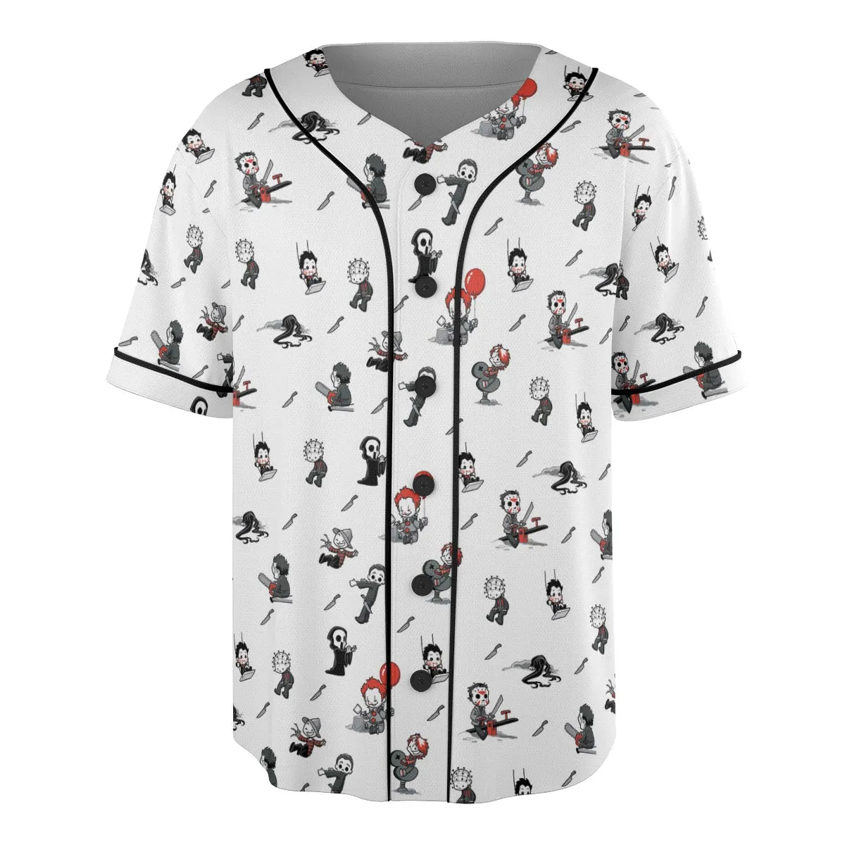 Baby Horror Characters Pattern Unisex Baseball Jersey