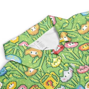 8bit Flower Garden Super Mario Pattern AOP Men/Women Polo Shirt