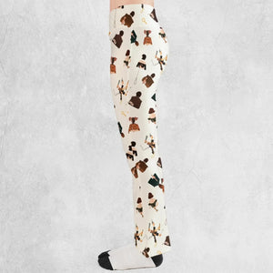 Clue The Movie Characters Pattern Flare Leggings