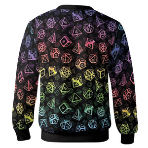 DnD Rainbow Dice Set Pattern Cardigan