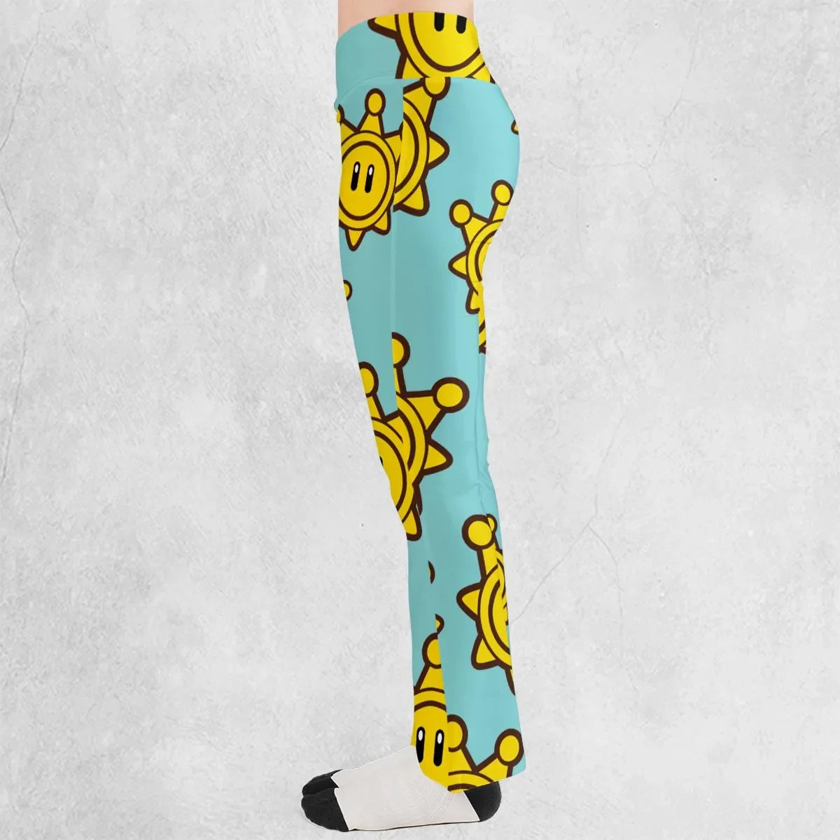 Shine Sprite Super Mario Button Up Flare Leggings