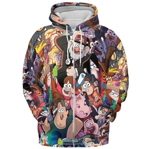 Gravity Falls Characters Pattern All-over Print Hoodie