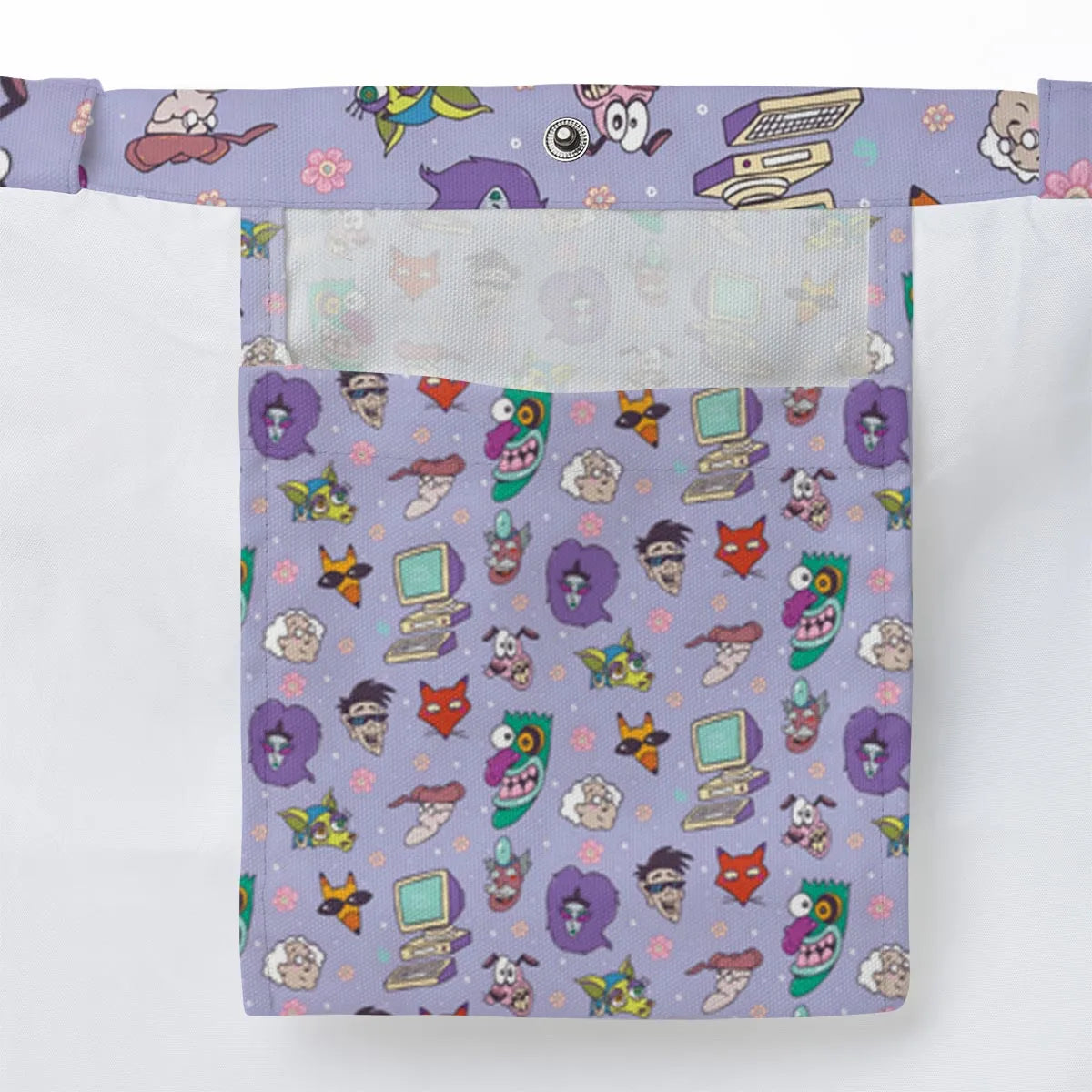 Floral Courage Courage the Cowardly Dog Large Tote Bag
