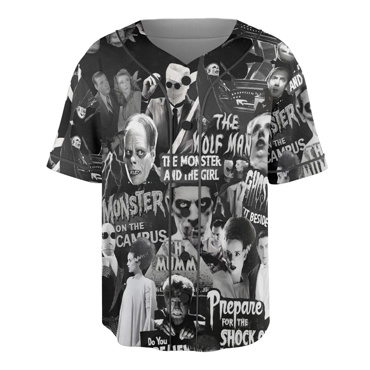 Universal Monsters Pattern Unisex Baseball Jersey
