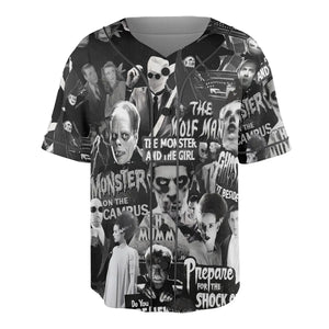 Universal Monsters Pattern Unisex Baseball Jersey