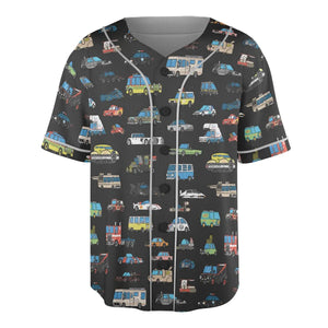 Movie Cars Pattern Unisex Baseball Jersey