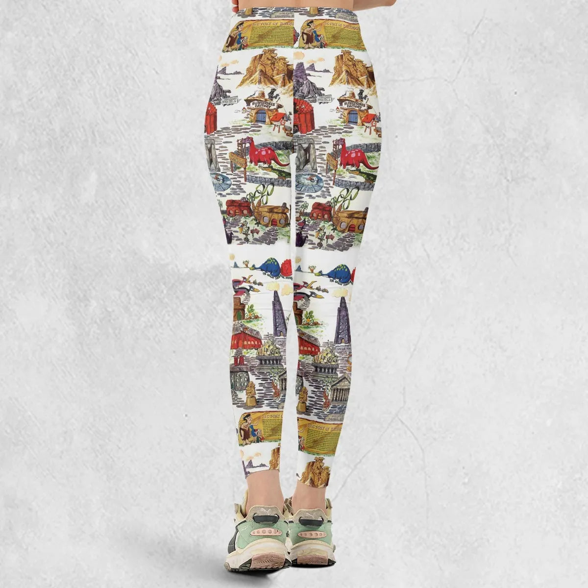 History Of Bedrock Flintstones Legging