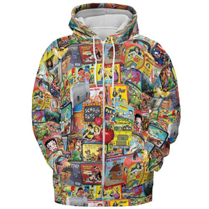 Retro Land TV Shows All-over Print Hoodie