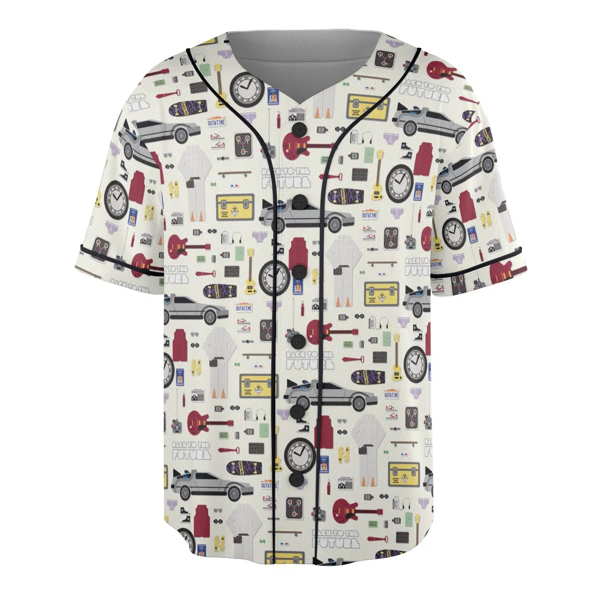 Back to the Future Pattern Unisex Baseball Jersey