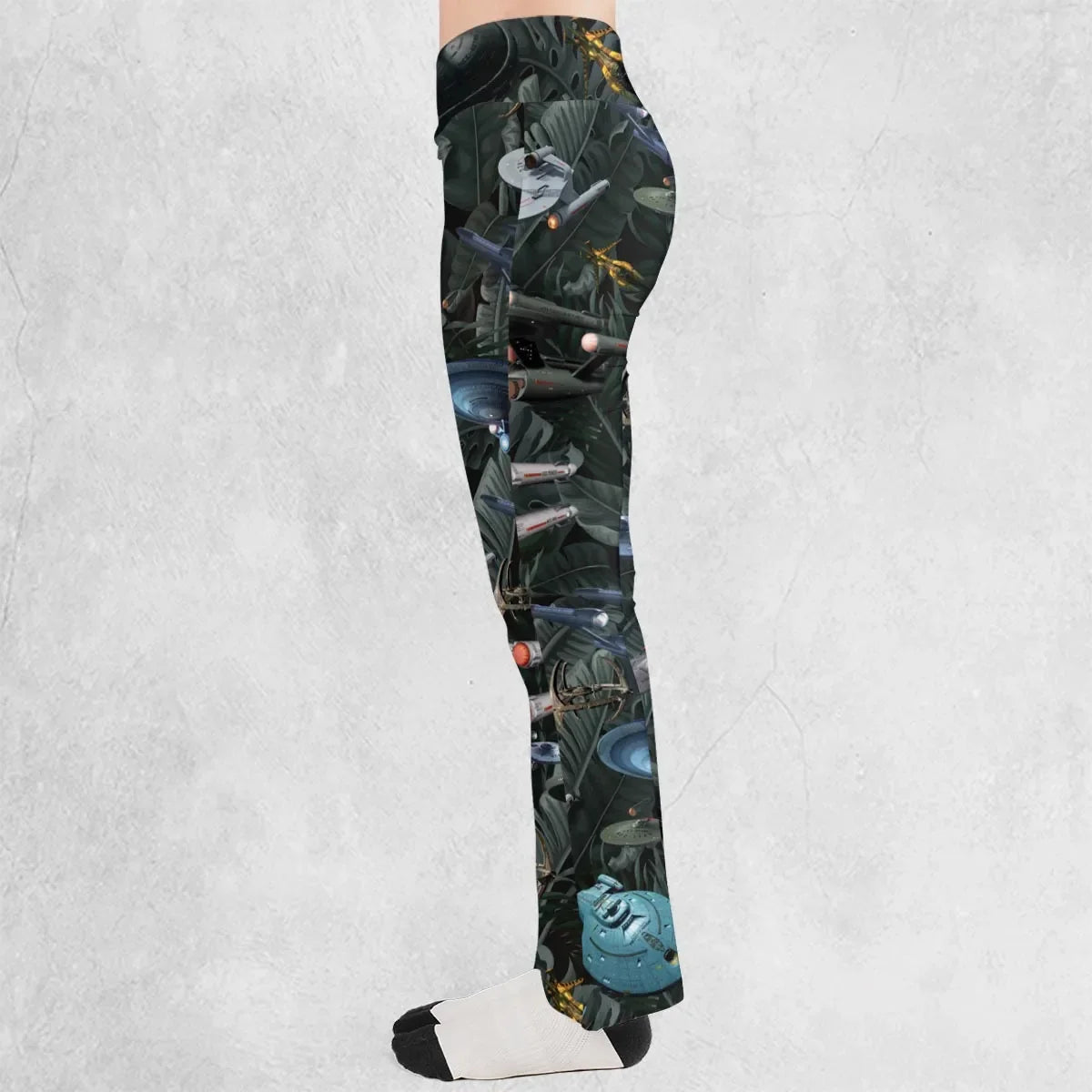 Star Trek Spaceship Pattern Flare Leggings