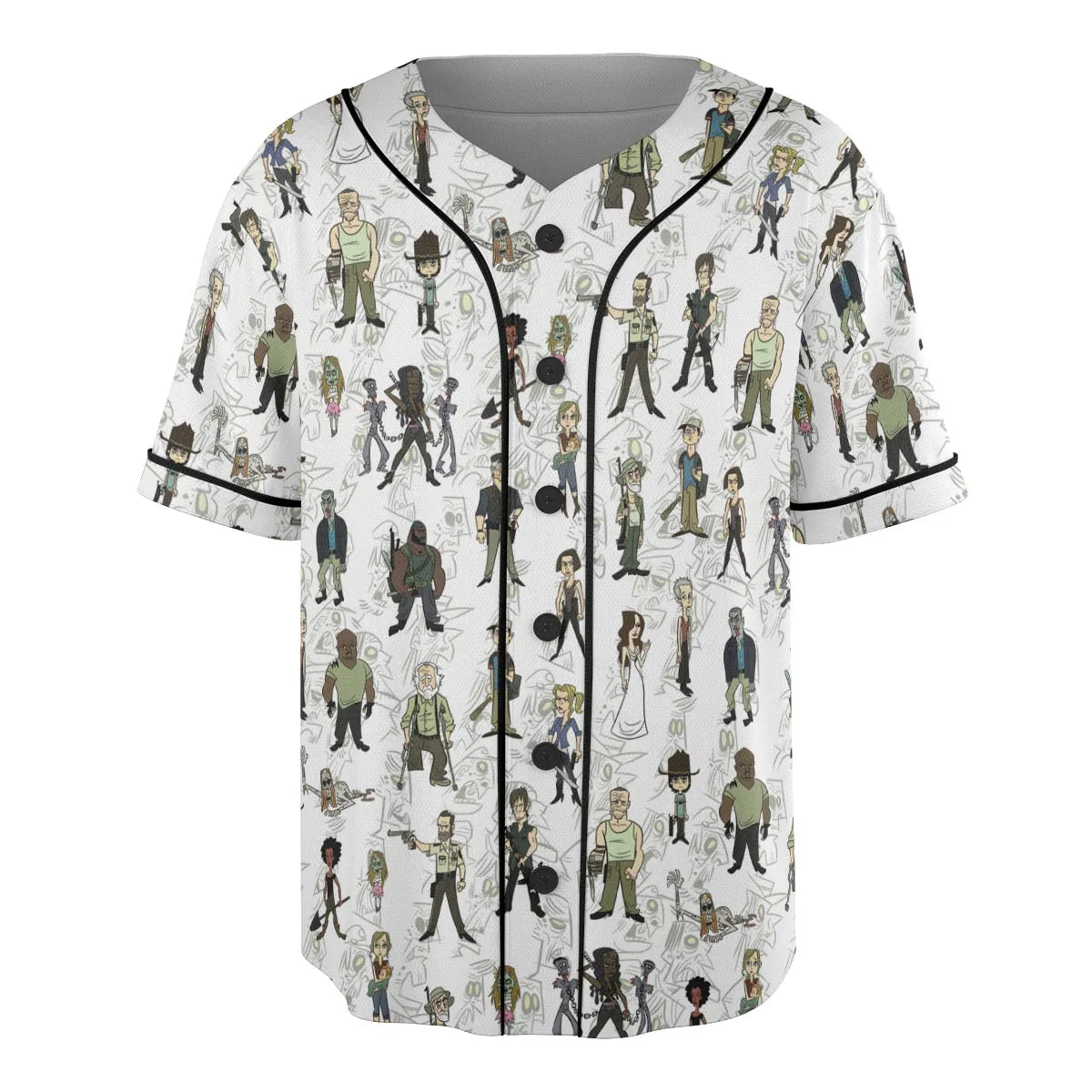 The Walking Dead Characters as Cartoons Unisex Baseball Jersey