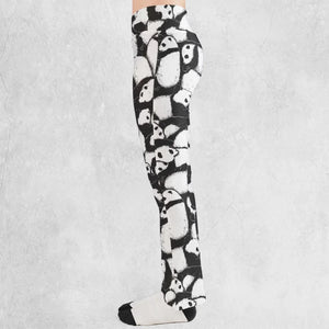 Lazy Day Panda Pattern Flare Leggings