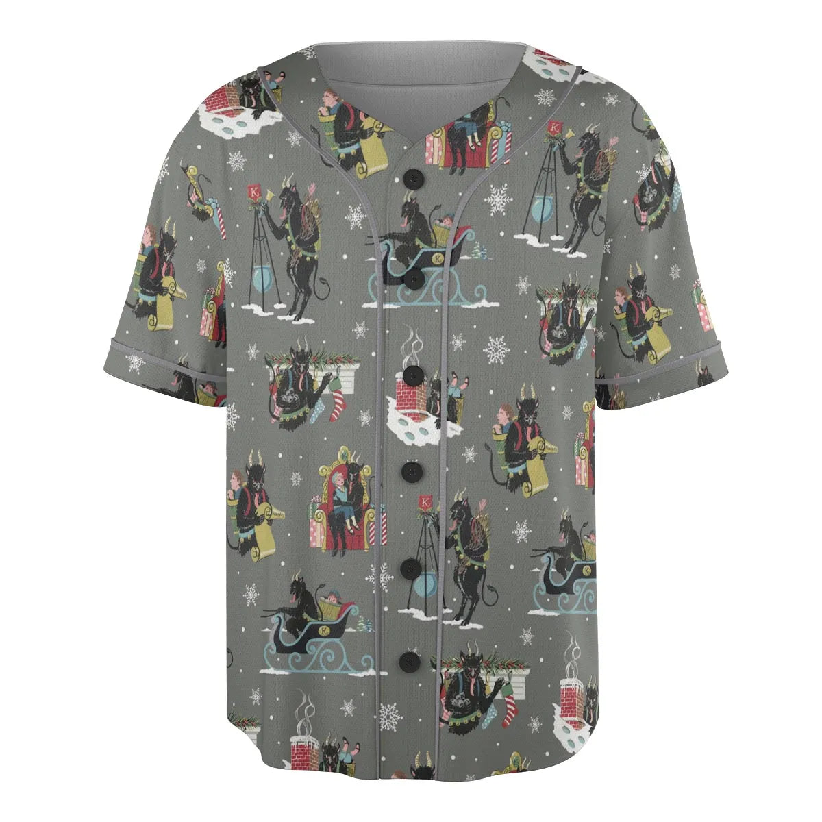 Unusual Christmas Krampus Unisex Baseball Jersey