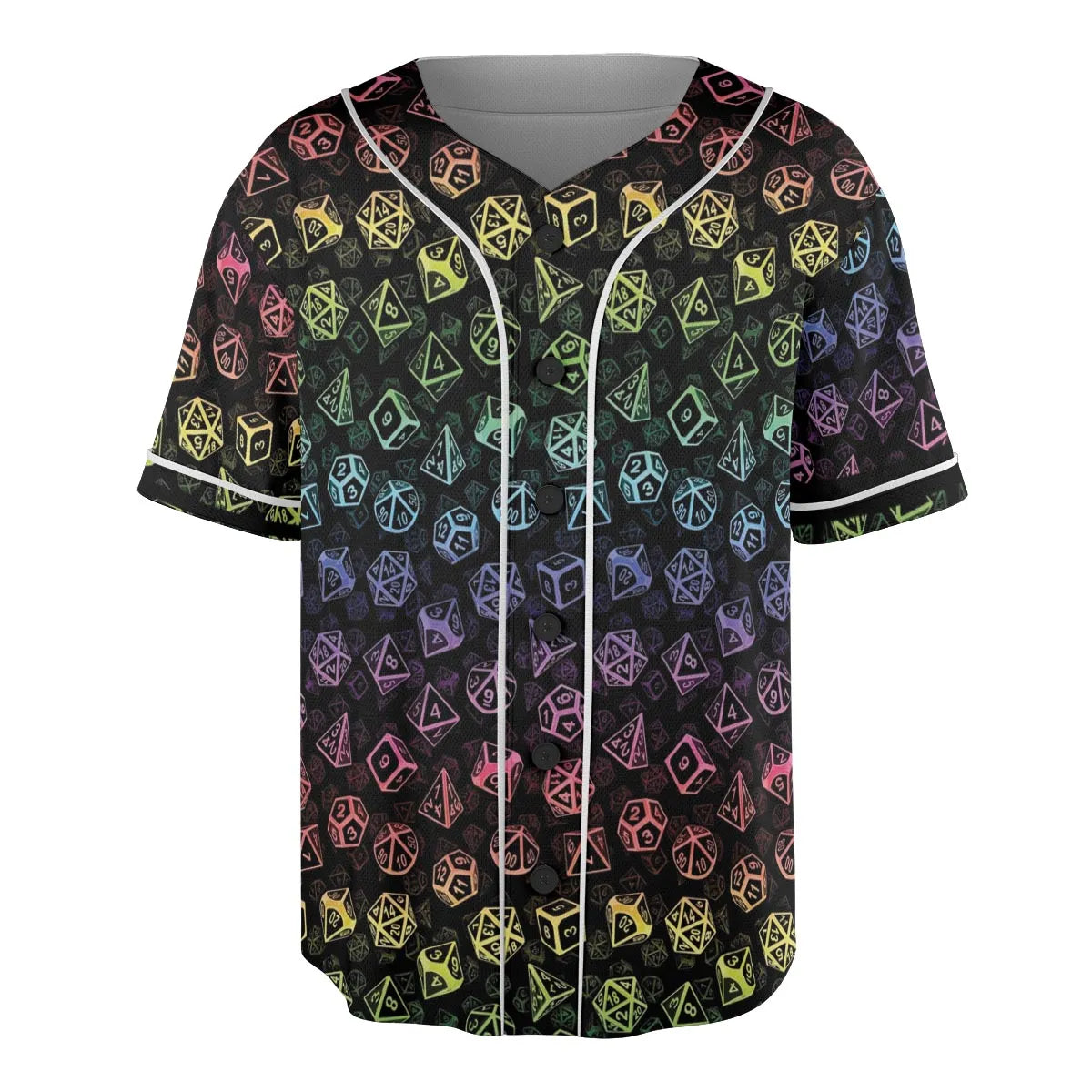 DnD Rainbow Dice Set Pattern Unisex Baseball Jersey
