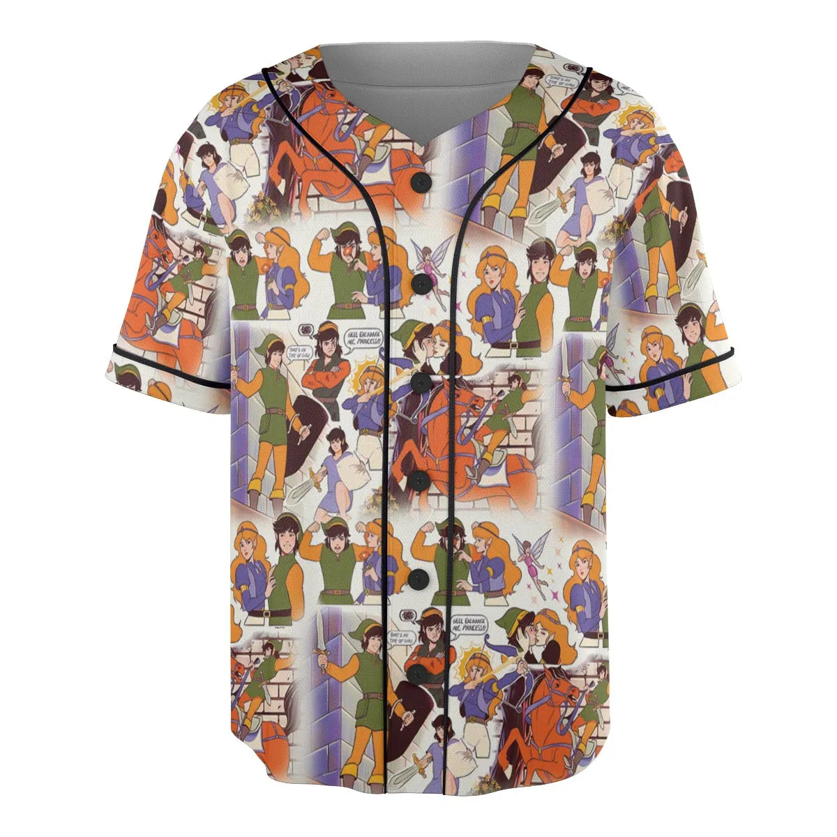 Link And Princess Zelda The Legend Of Zelda Animated Unisex Baseball Jersey