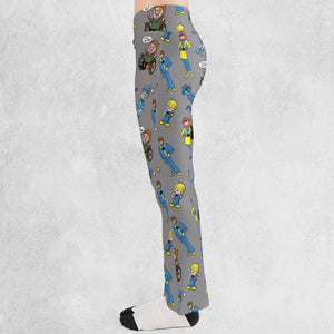 70s Saturday Morning Superhero Cartoon Flare Leggings