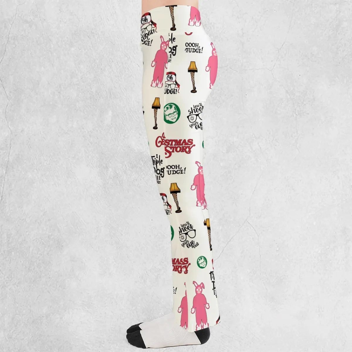 A Christmas Story Pattern Flare Leggings
