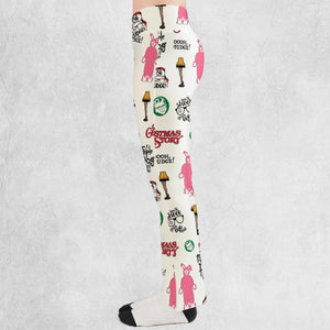 A Christmas Story Pattern Flare Leggings