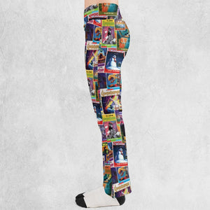 Goosebumps Monster Collage Pattern Flare Leggings