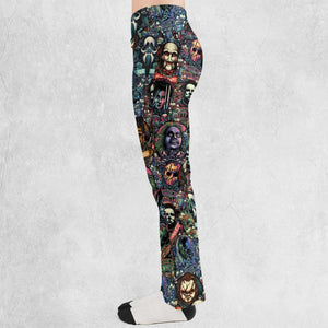 Horror Movie Characters Pattern Flare Leggings