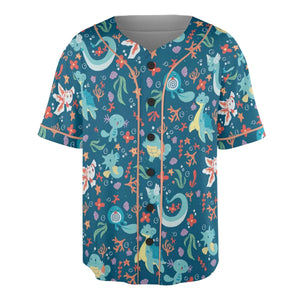 Water Pokemon Pattern Unisex Baseball Jersey