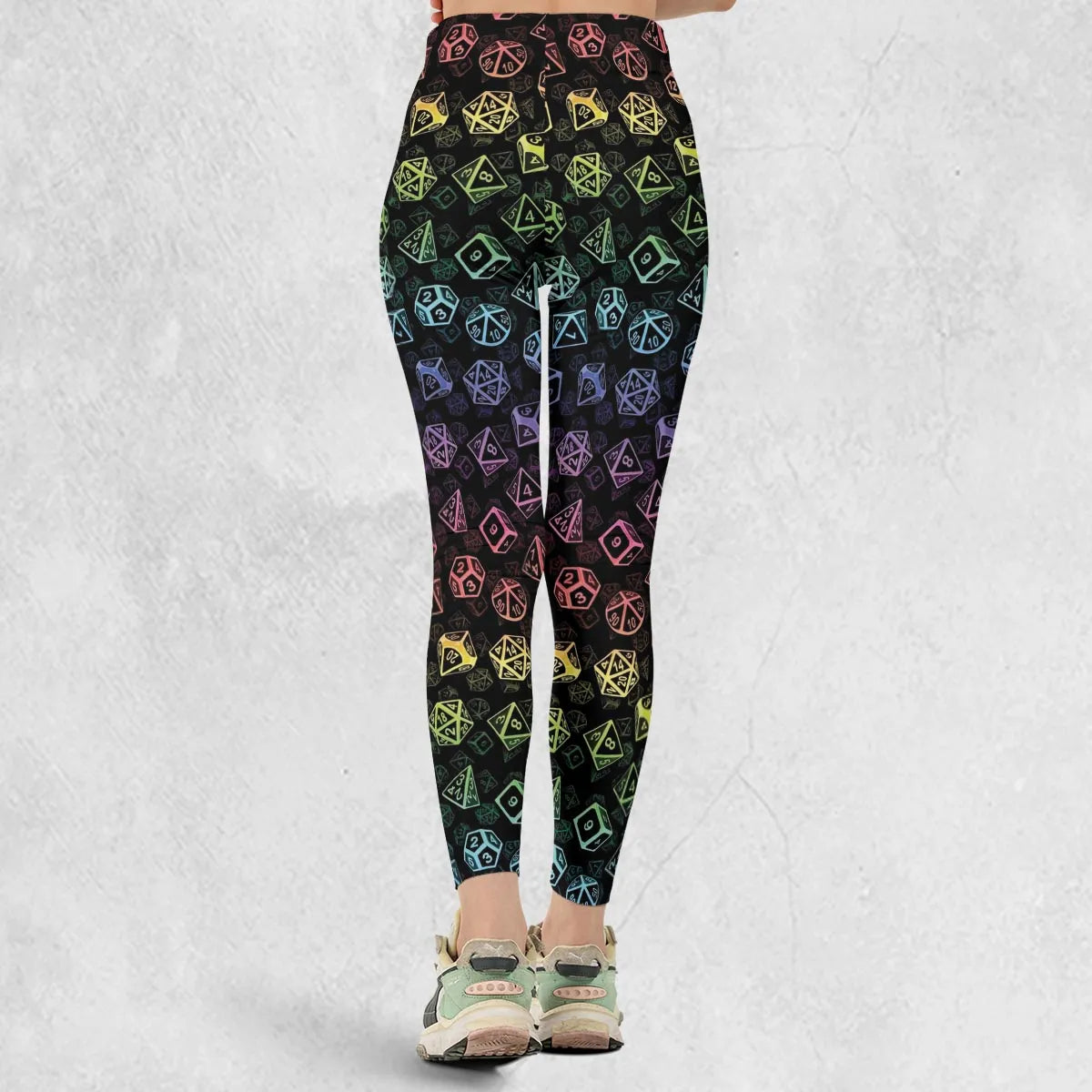 DnD Rainbow Dice Set Pattern Legging