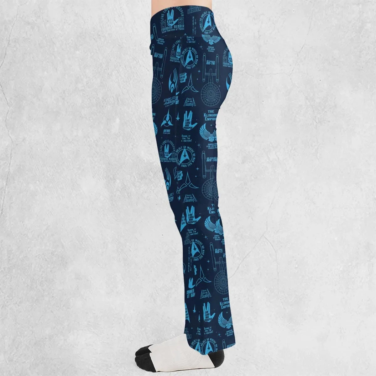 Trekkie Star Trek Pattern Flare Leggings