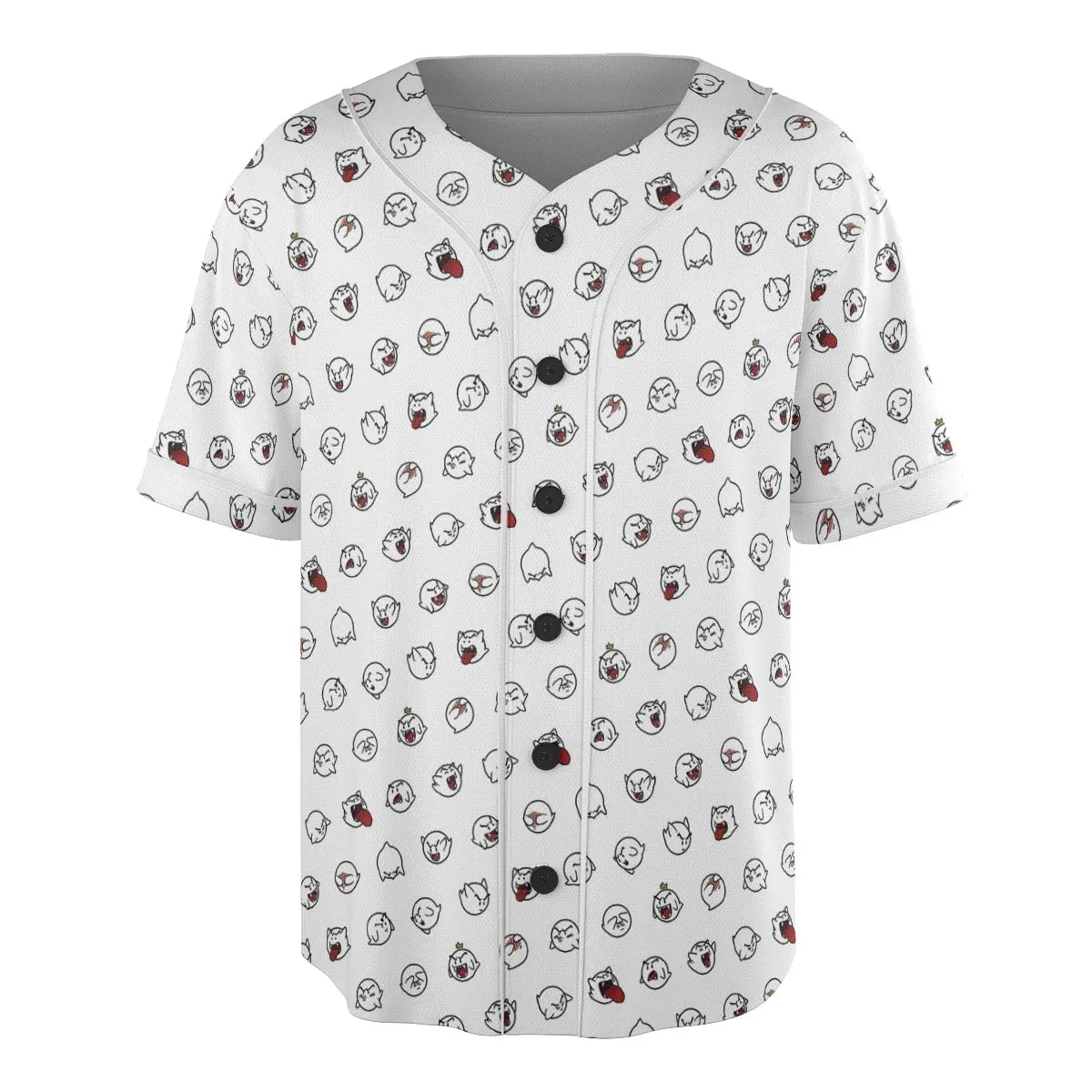 Super Mario Boo Pattern Unisex Baseball Jersey