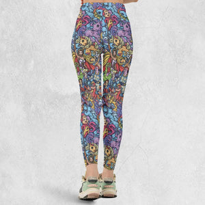 80s Throwback Cartoon Pattern Legging