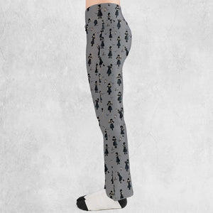 Wednesday Dance Pattern Flare Leggings