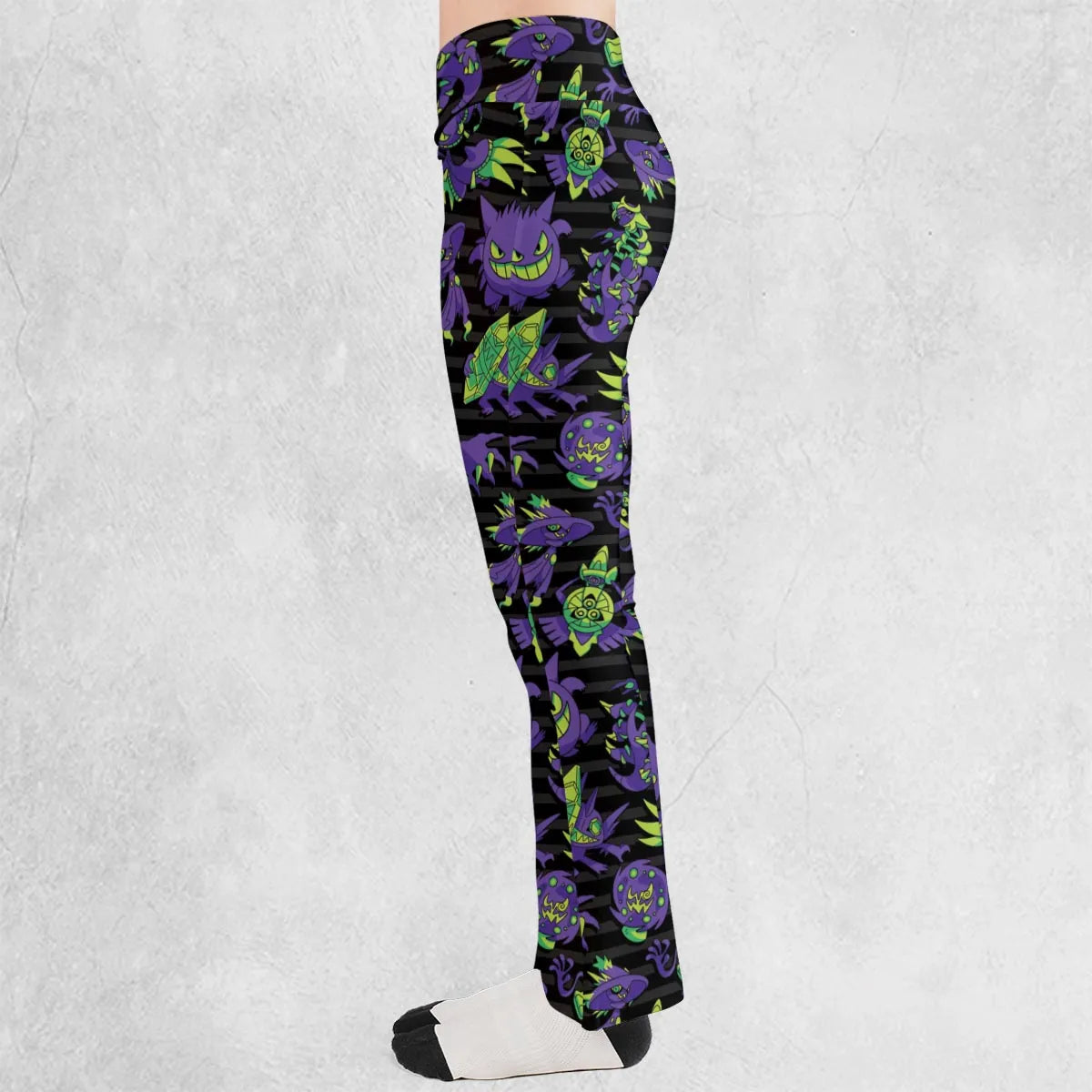 Ghost Type Pokemon Pattern Flare Leggings