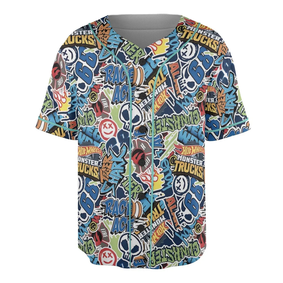 Hot Wheels Monster Trucks Logos Unisex Baseball Jersey