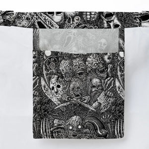 Horror Movie Assemblage Ghostface Xenomorph Pinhead Freddy Michael Myers Large Tote Bag