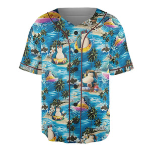 Snorlax Surfing Summer Vibes Unisex Baseball Jersey