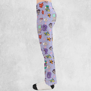 Floral Courage Courage the Cowardly Dog Flare Leggings