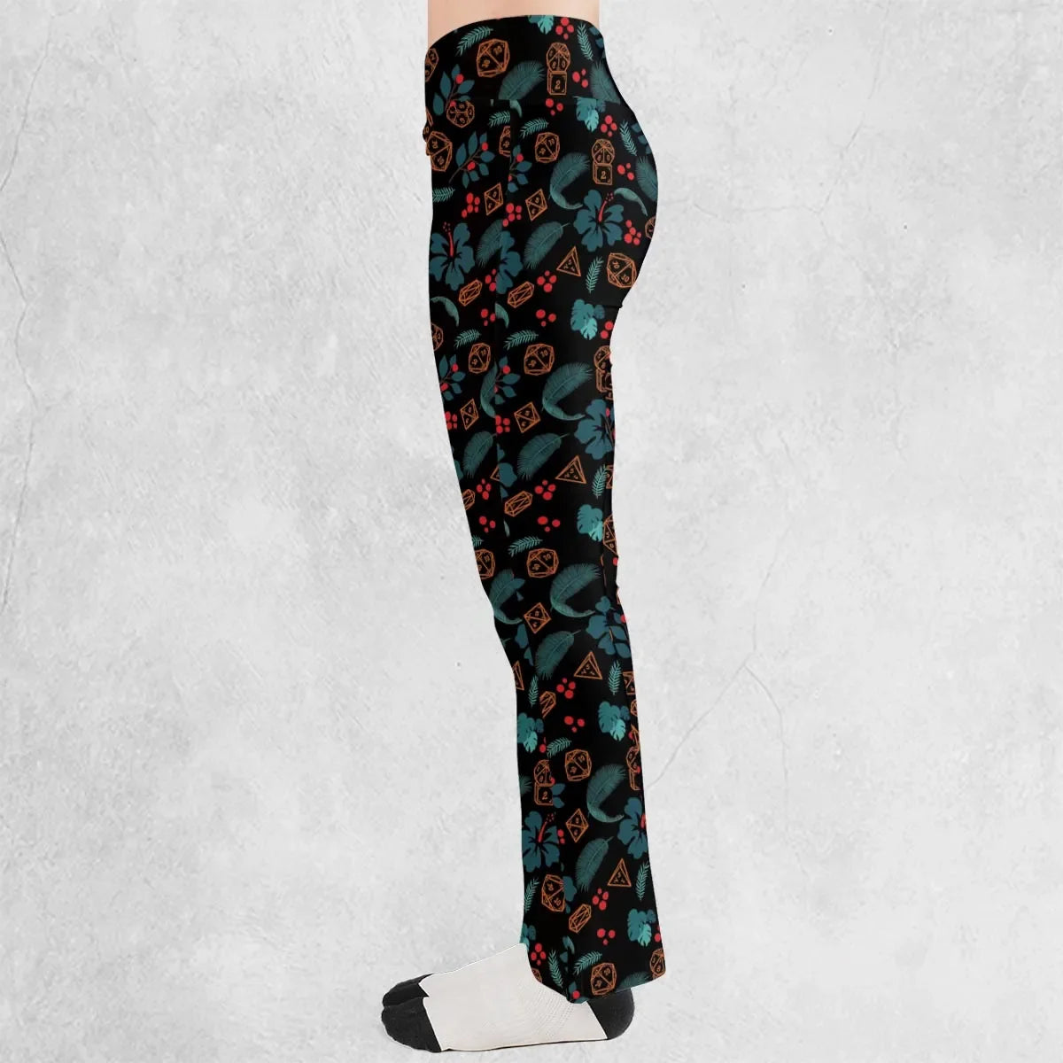 Floral Dice DnD Flare Leggings