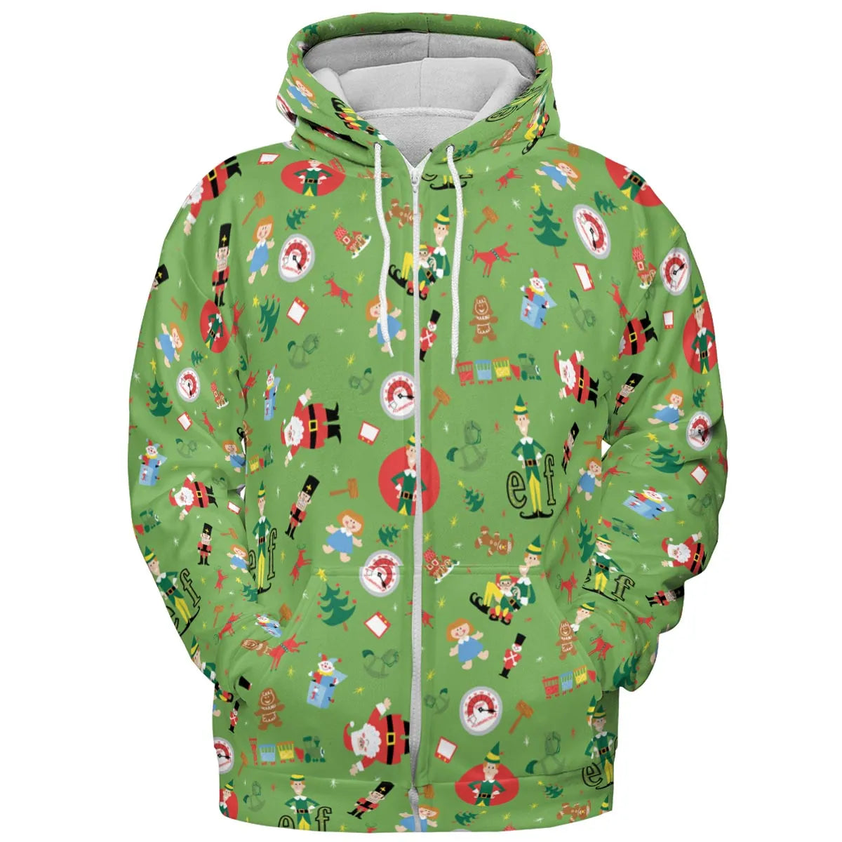 ELF Christmas Pattern All-over Print Hoodie